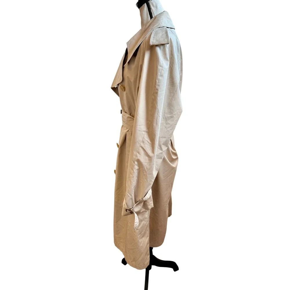 AQUASCUTUM Aqua 5 Tan Beige Belted Long Trench Coat Men’s Size Large
